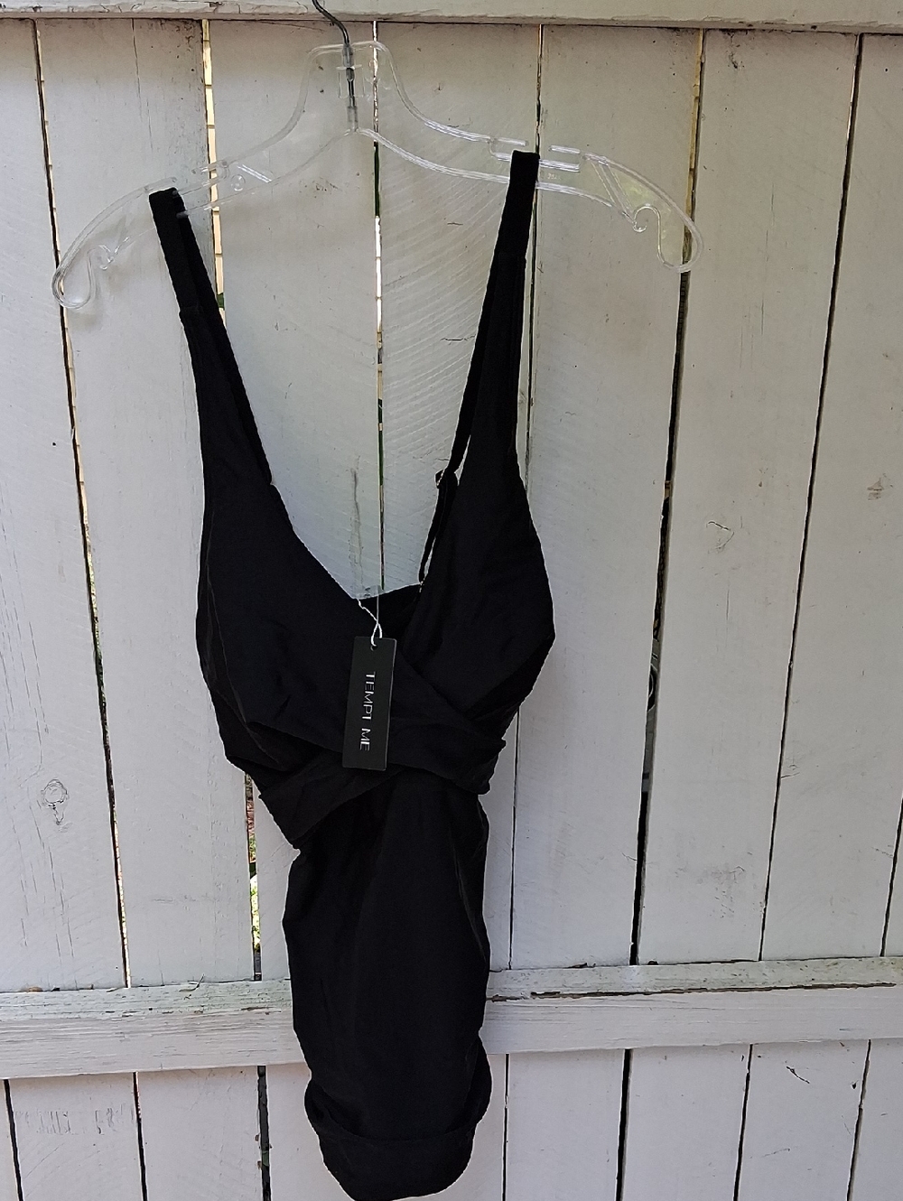 Black One-Piece Top(only) Swim with Tag
